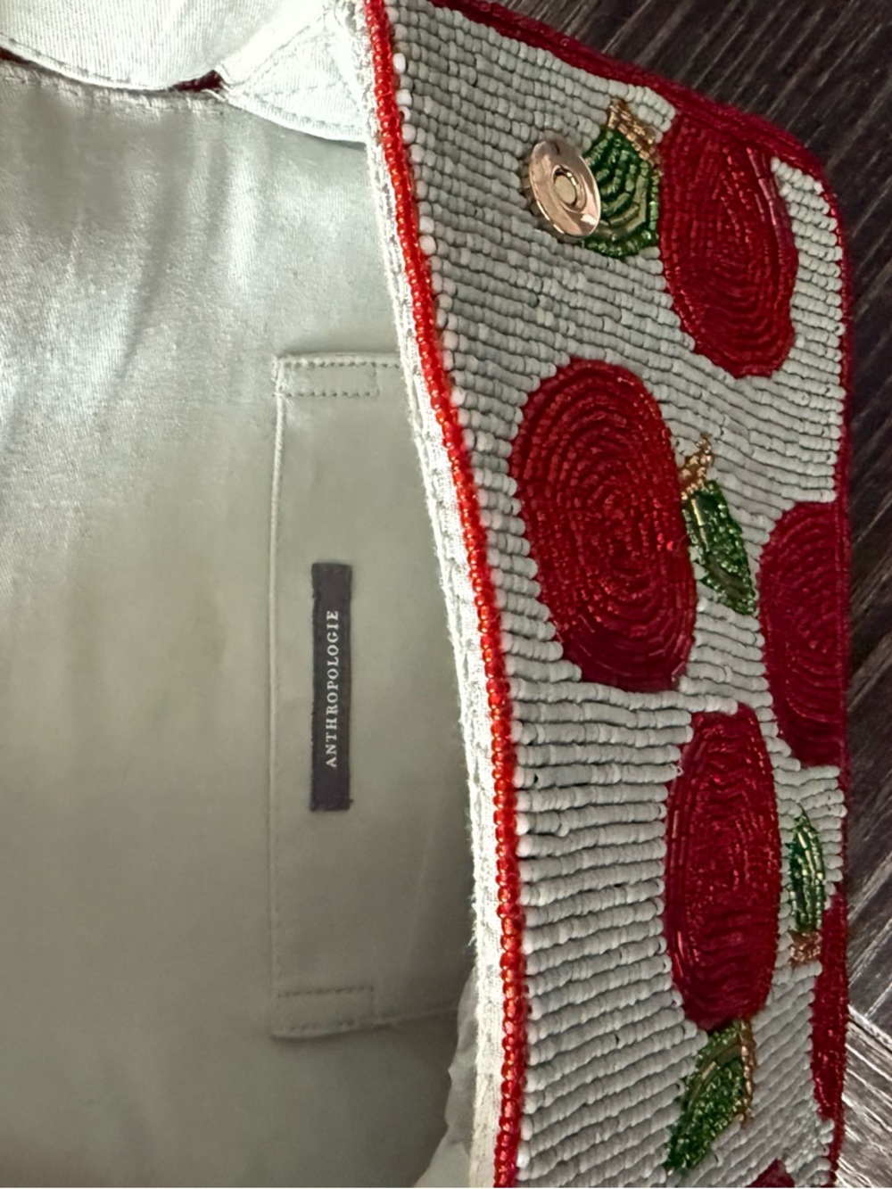 NWT Anthropologie Beaded Apple Fiona Purse Bag - Picture 6 of 8